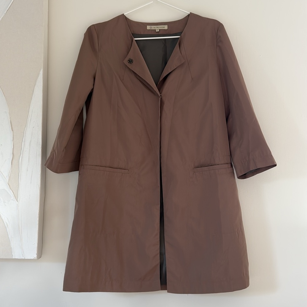L’AUTRE CHOSE Midi lightweight trench coat jacket‎ brown women casual business
